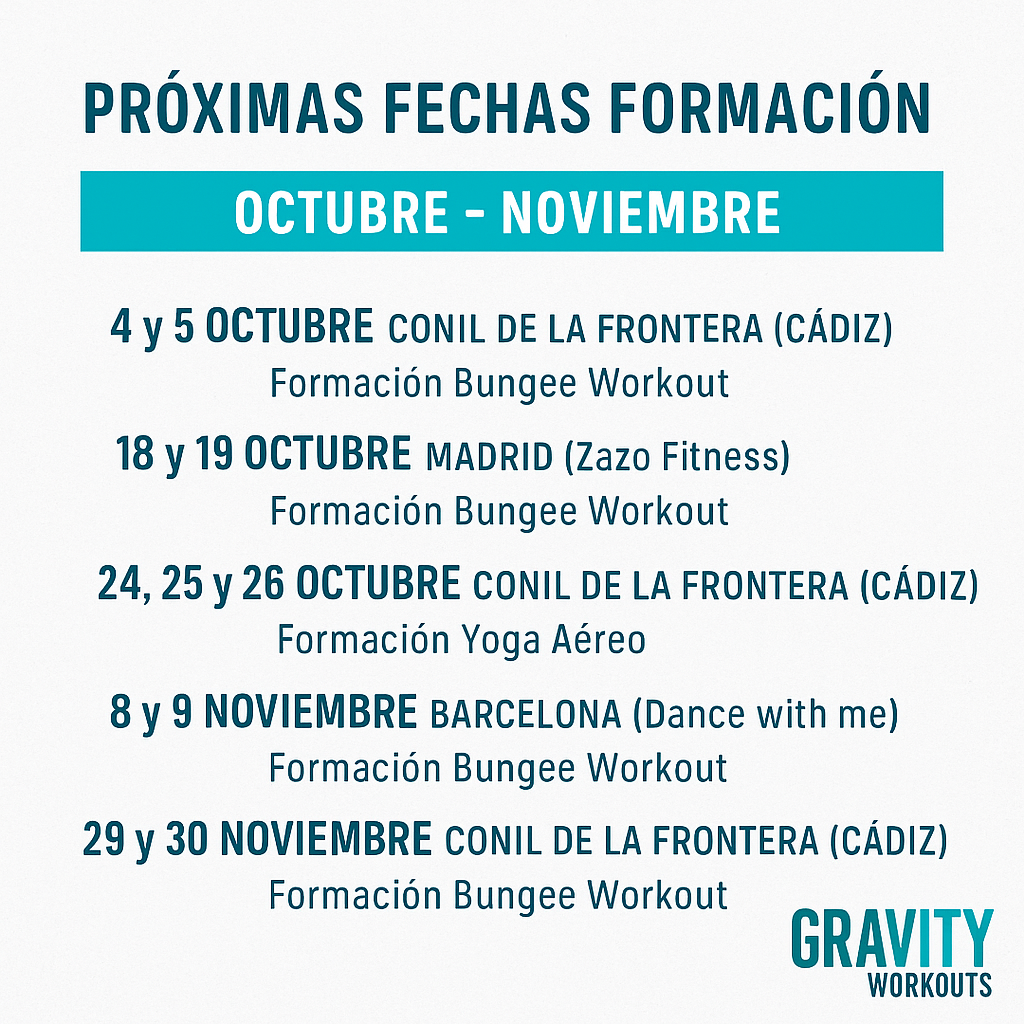 Próximas Fechas de Formación en Gravity Workouts